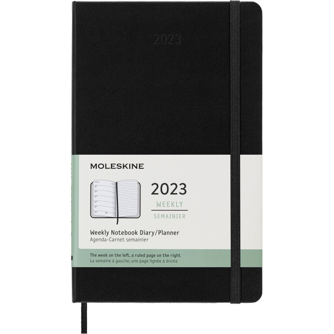Еженедельник MOLESKINE CLASSIC WKNT LARGE (черный) недатированный DHUNDB12WN301
